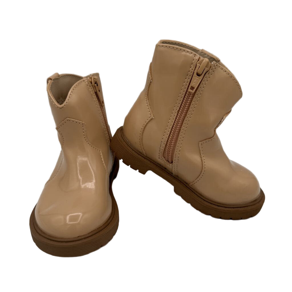 Zip Up Patent Leather Boots