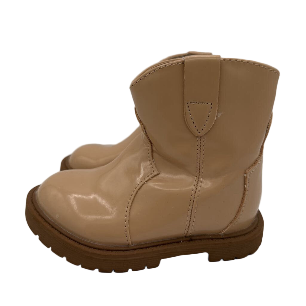 Zip Up Patent Leather Boots