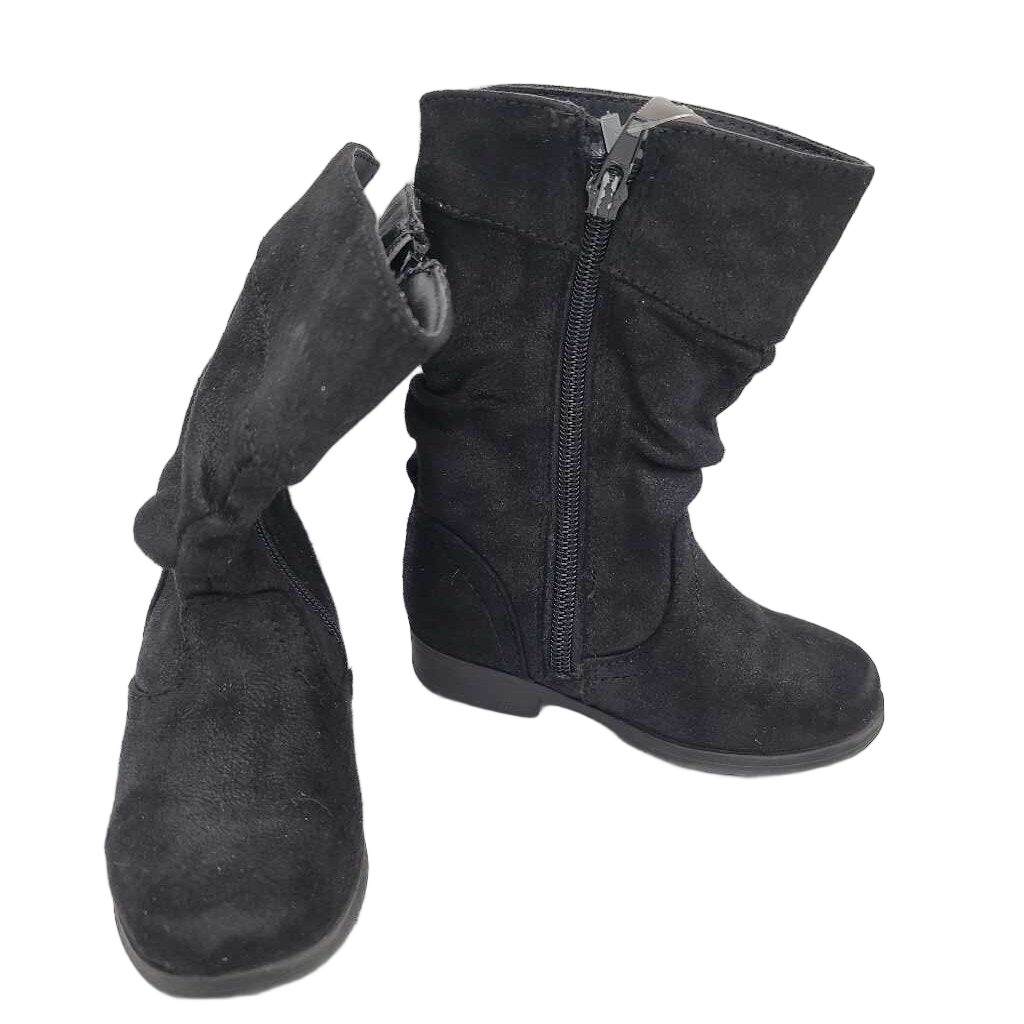 Calf Boots/Velvet Zip Up