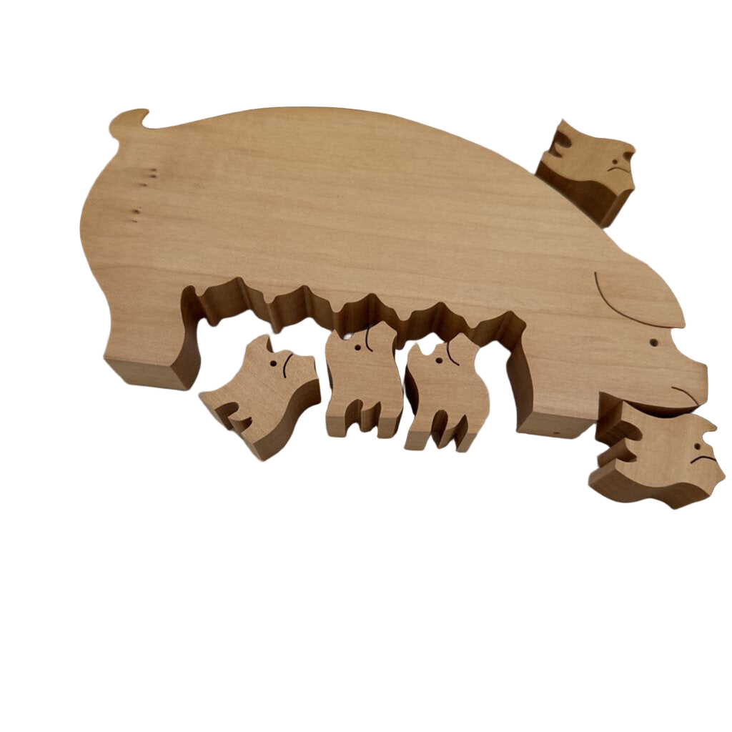Wooden Pig Puzzle