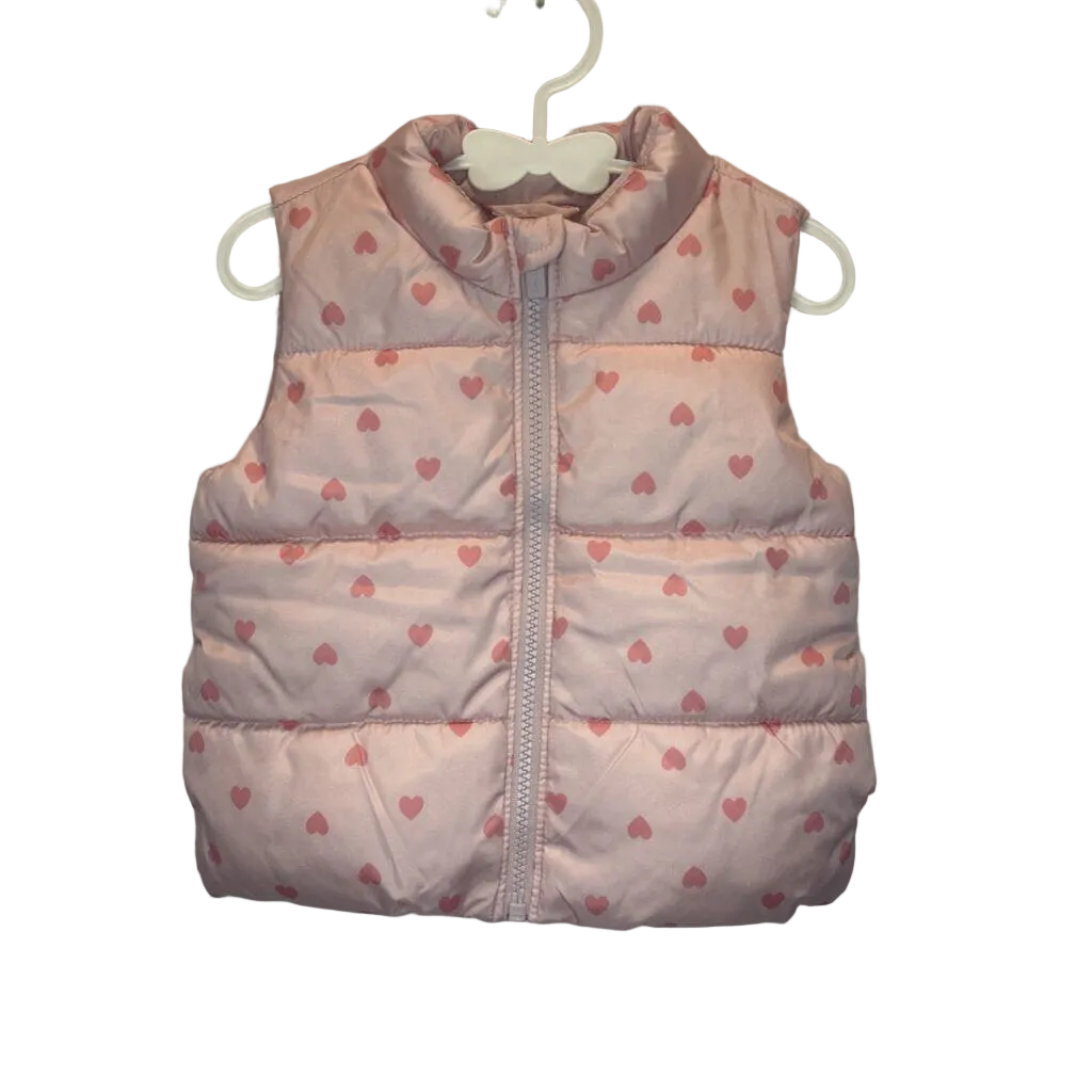 Zip Up Puffer Vest / Hearts