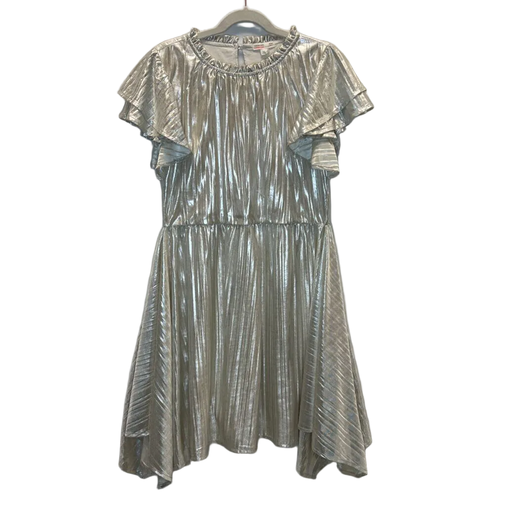 Ruffle Sleeve Metallic Dress