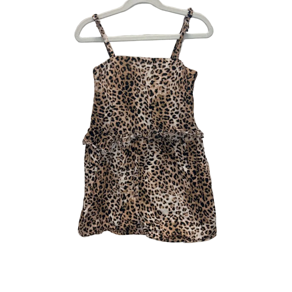 Tank Top Dress Shirt/Ruffle Waist/Leopard