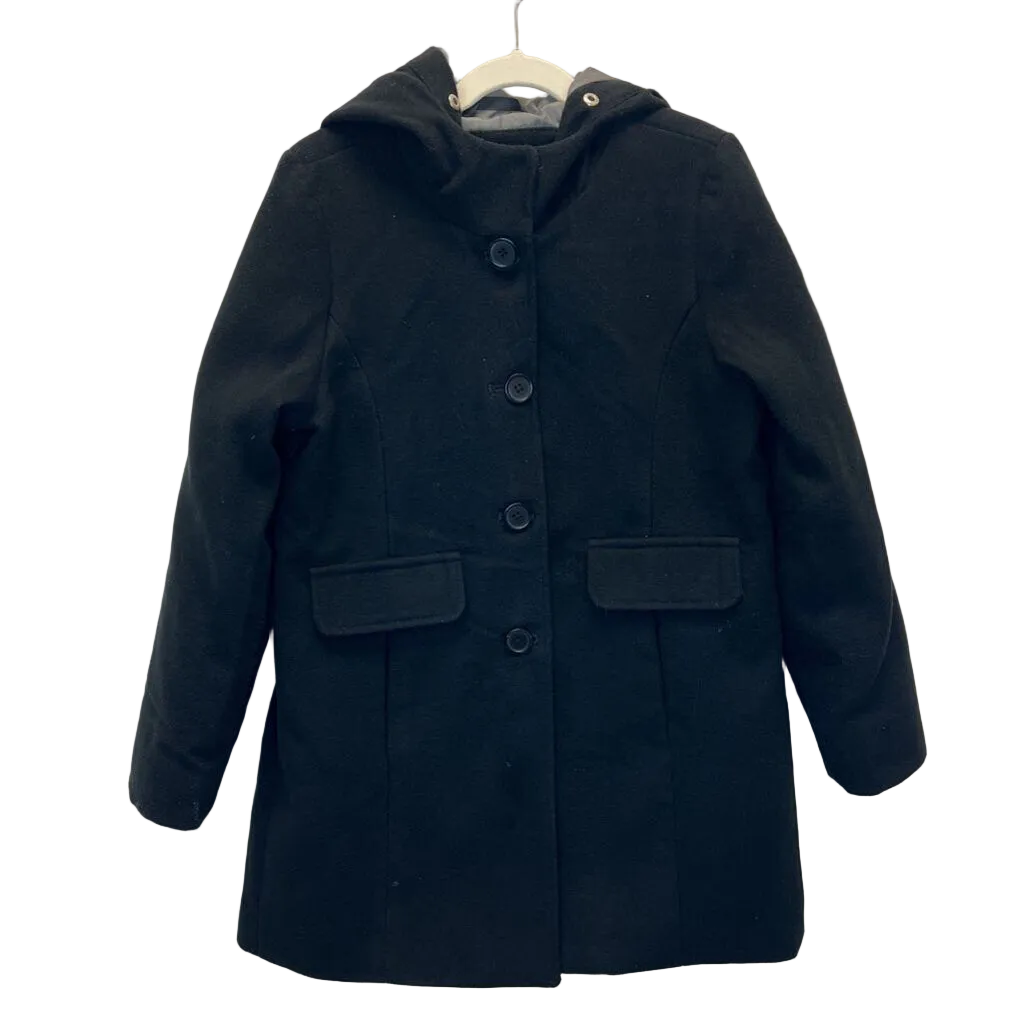 LS Faux Wool Hooded Long Coat