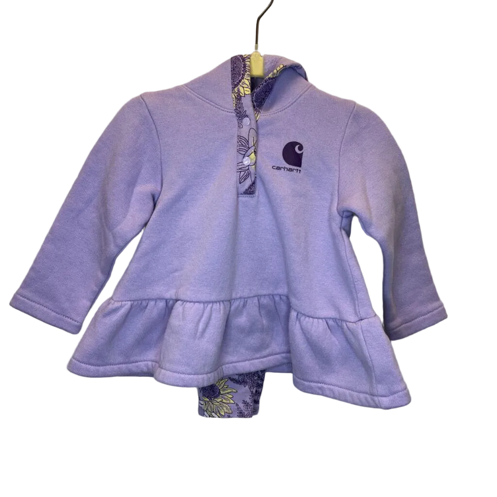 LS Hooded Sweater Pants Set/Flowers