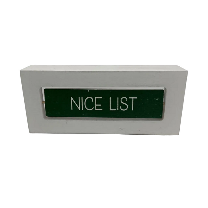 Naughty / Nice List Wooden Flip Sign