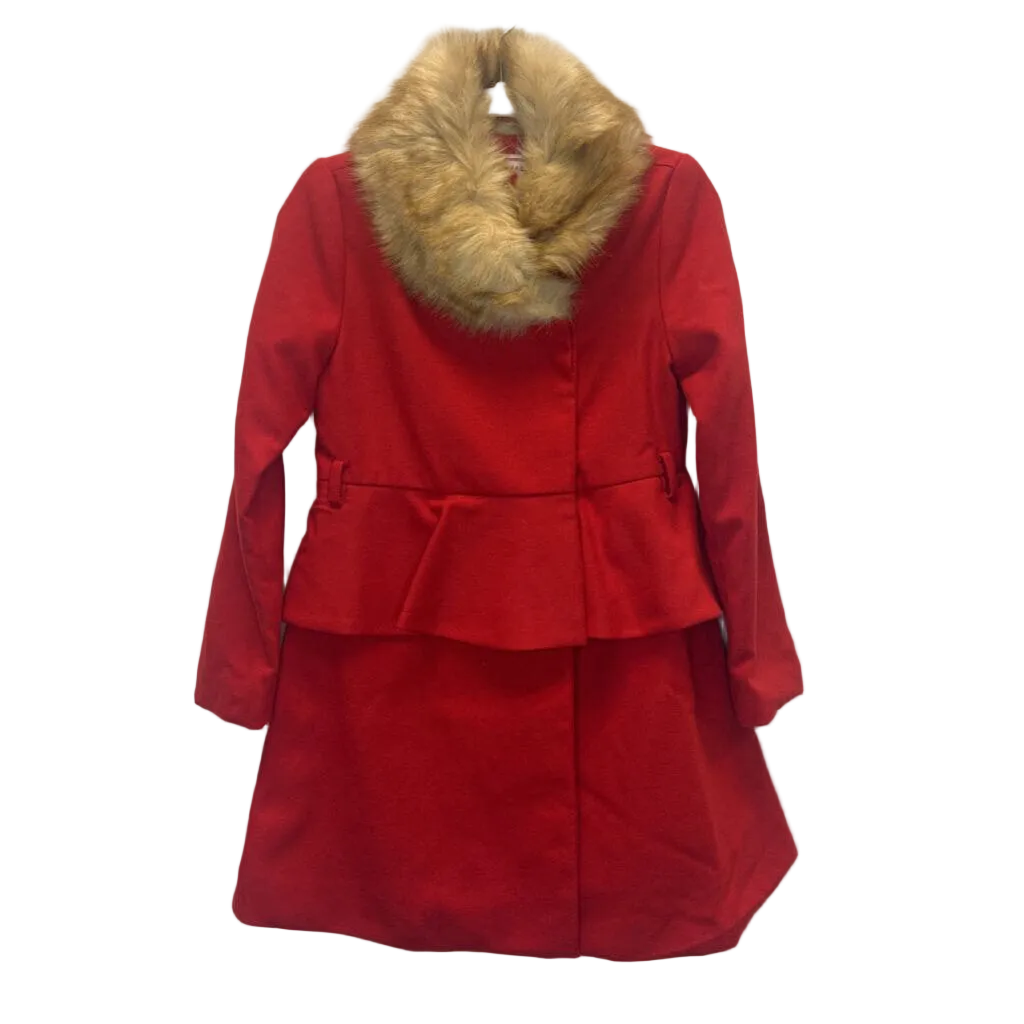LS Dress Peacoat/Faux Fur Collared