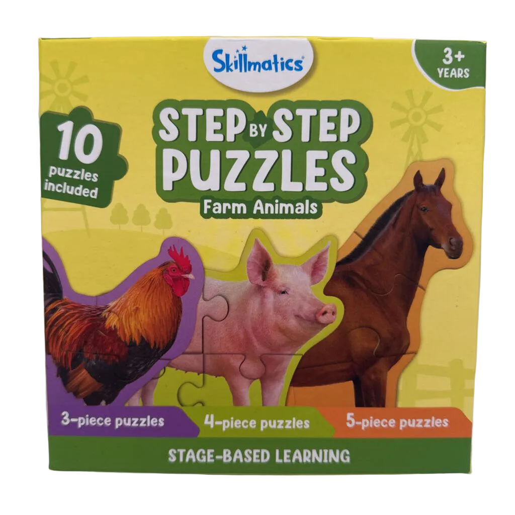 Step by Step Puzzle: Farm Animals