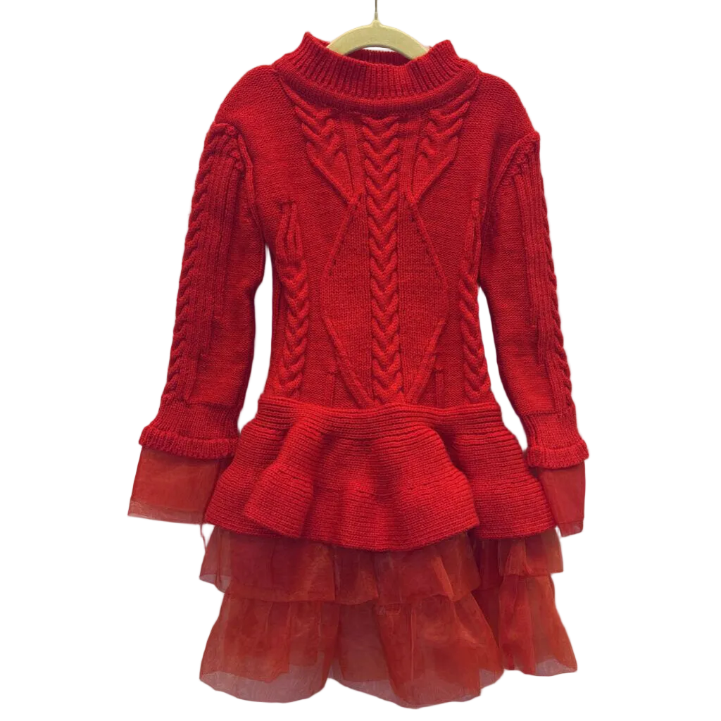 LS Sweater Dress/Knitted Pattern/Tulle