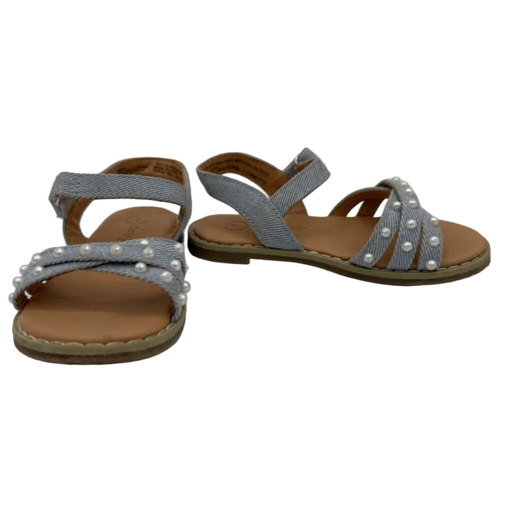 Strap Sandals with Pearls/Velcro