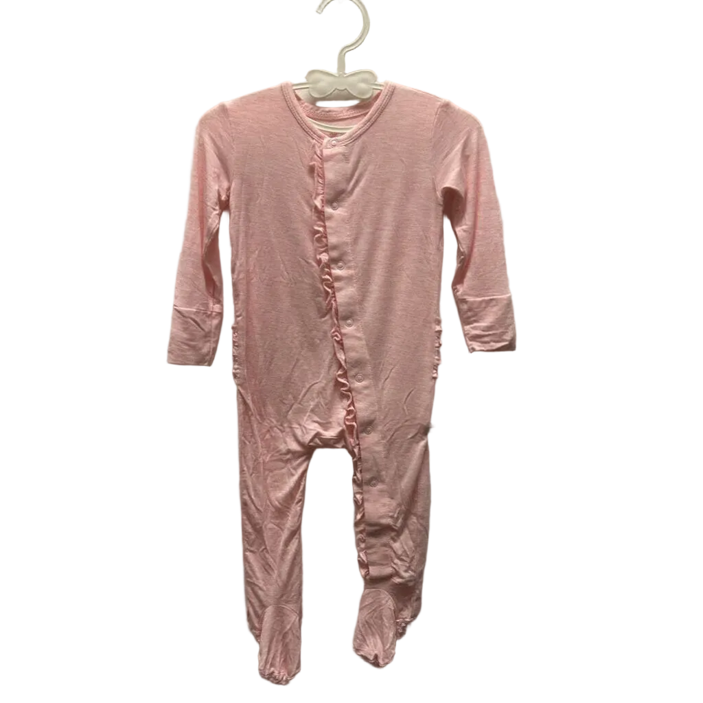Footed Zip Up Onesie/Pink