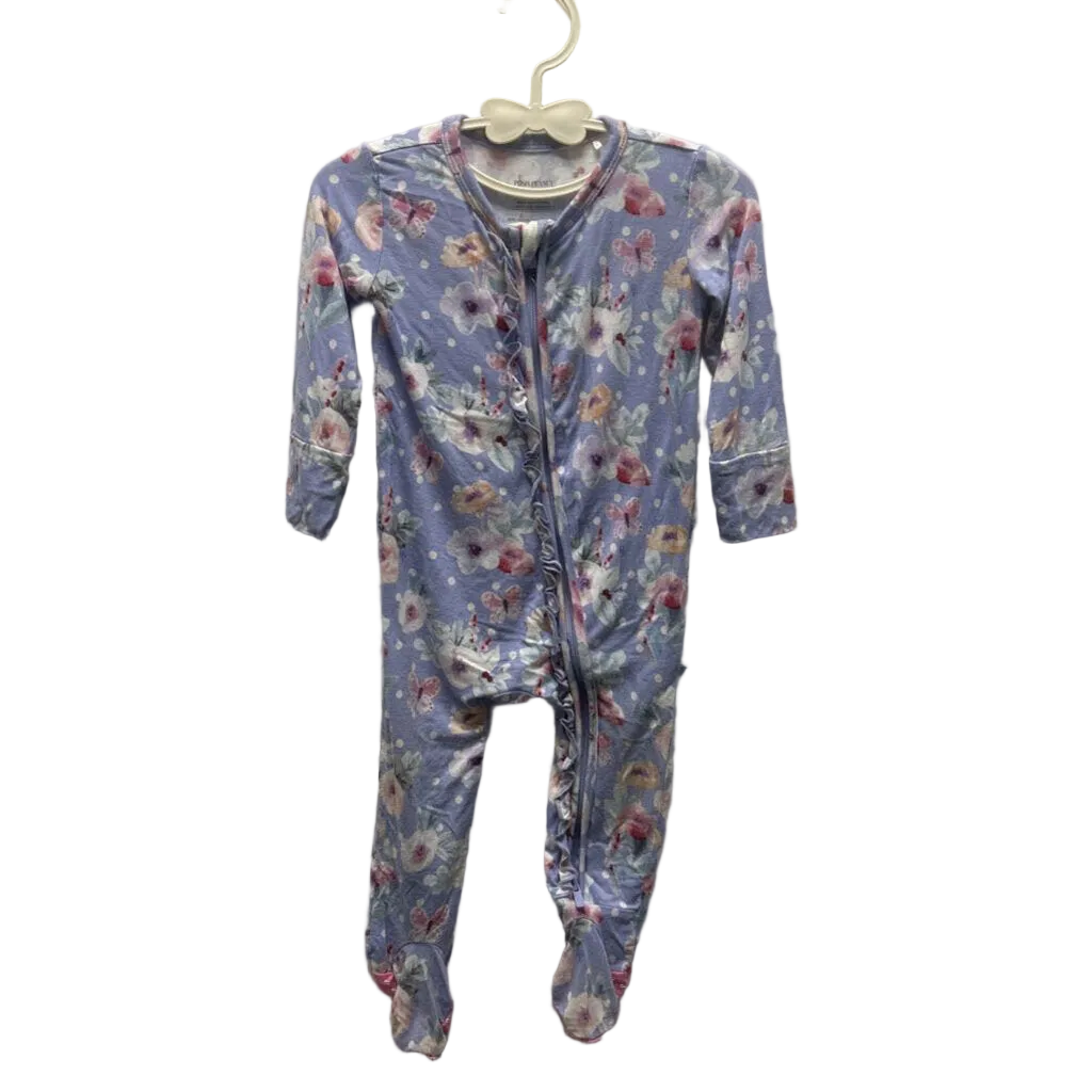 LS Footed Onesie/Polka Dot