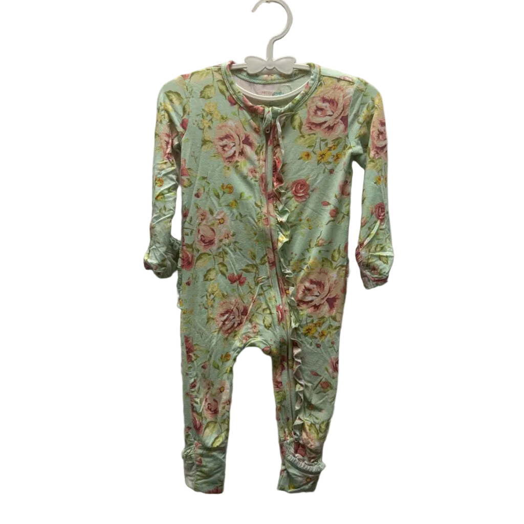 Convertible Onesie Zipper/Flowers