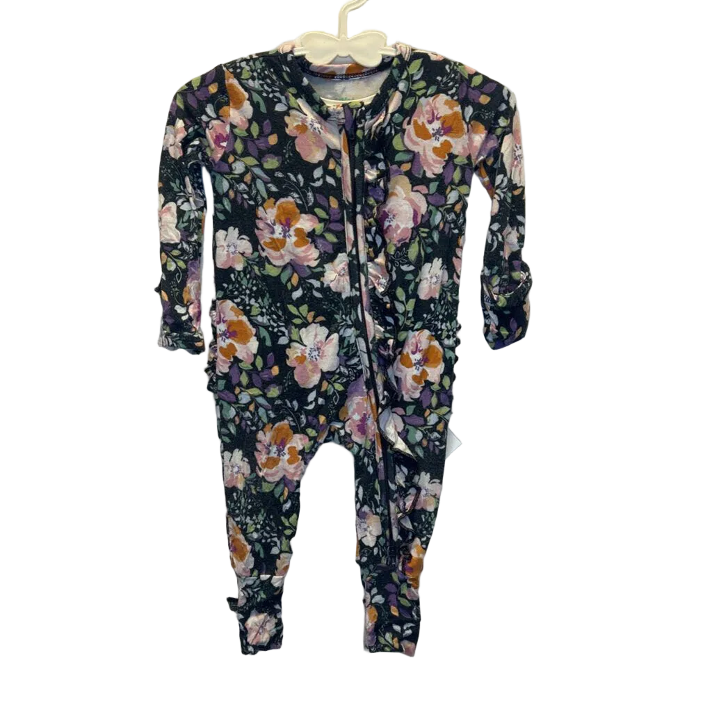 LS Footed Onesie / Flowers