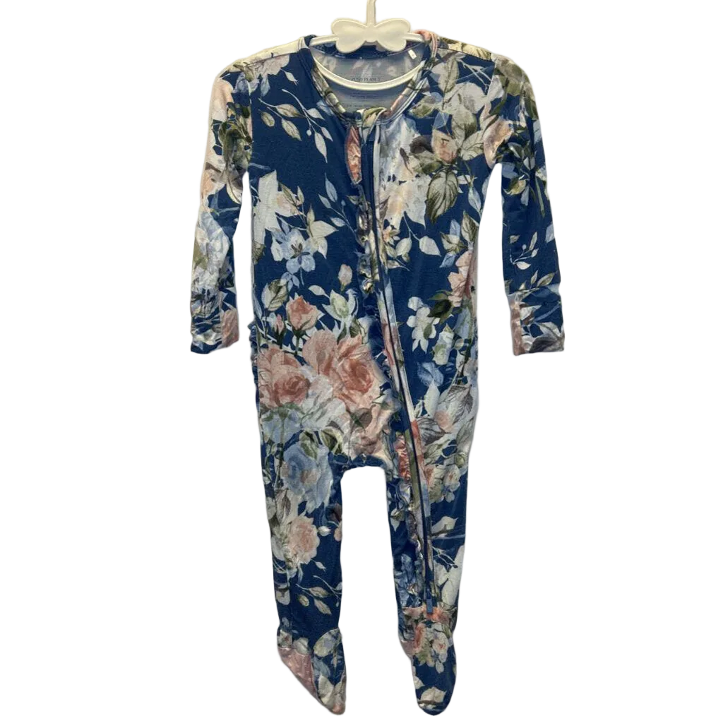 LS Footed Onesie / Flowers
