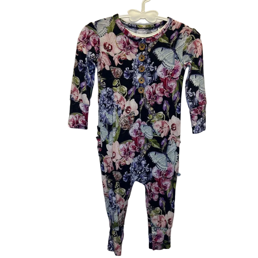 LS Floral Footless Onesie / Ruffles