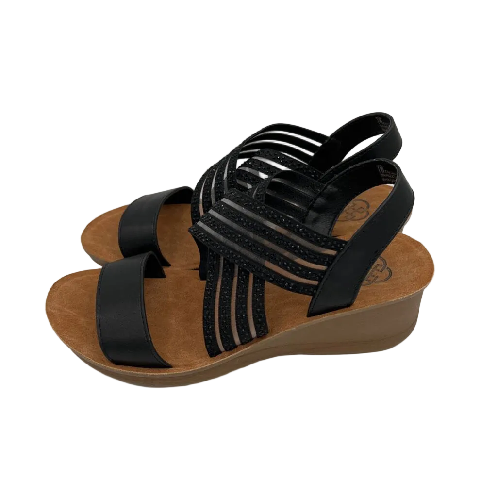 Elastic Strap Sandals / Rhinestones