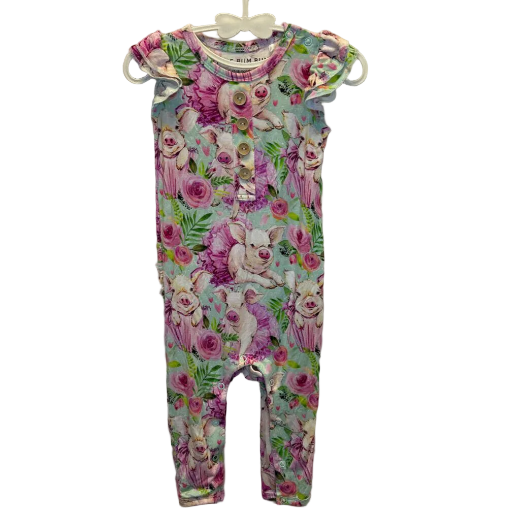 Ruffle Sleeve Romper / Flower