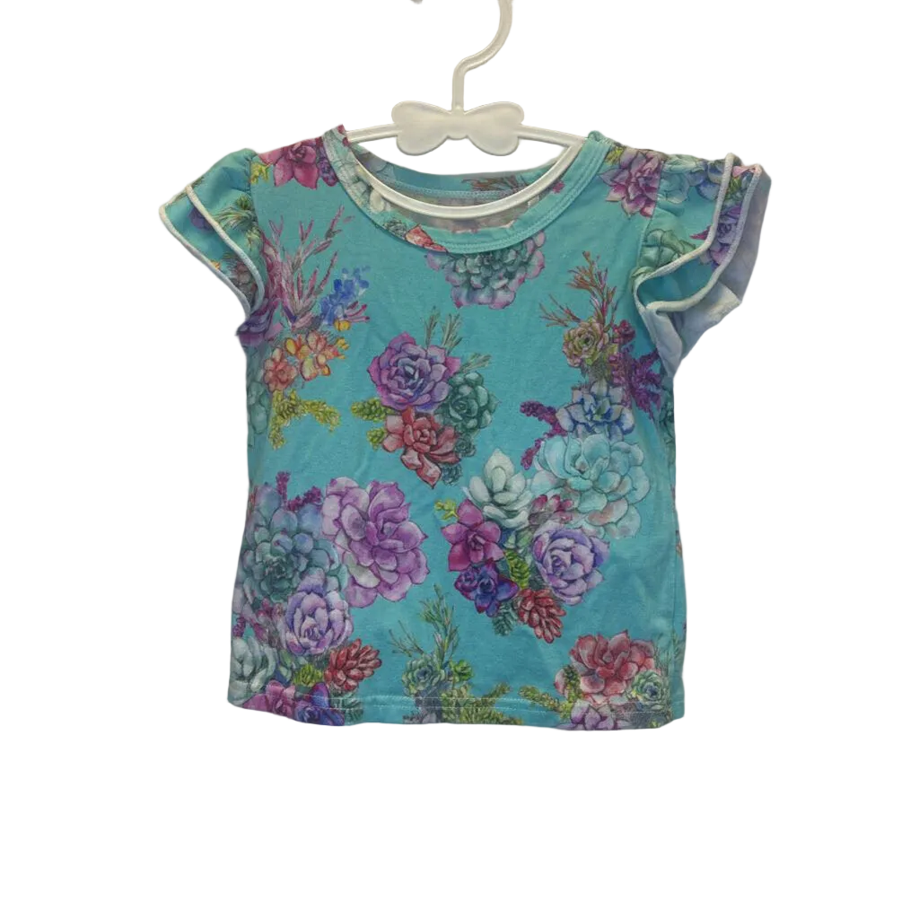 Ruffle Sleeve Top + Shorts Set / Flowers