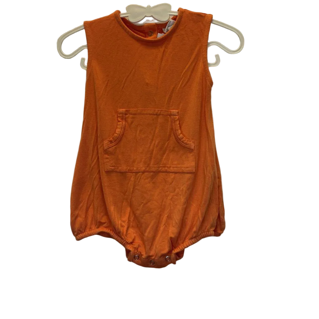 Sleeveless Snap Romper / Front Pocket