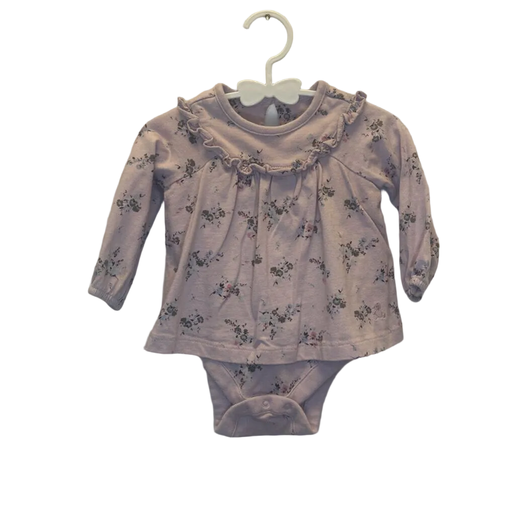 LS Onesie Dress/Snap Bottom/Floral
