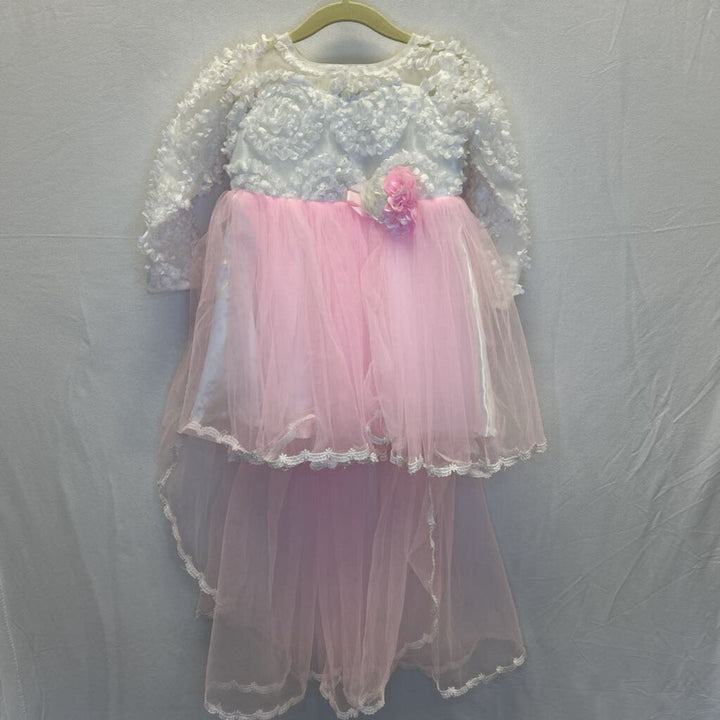 LS Floral Lace Dress/High-Low Tulle SKirt