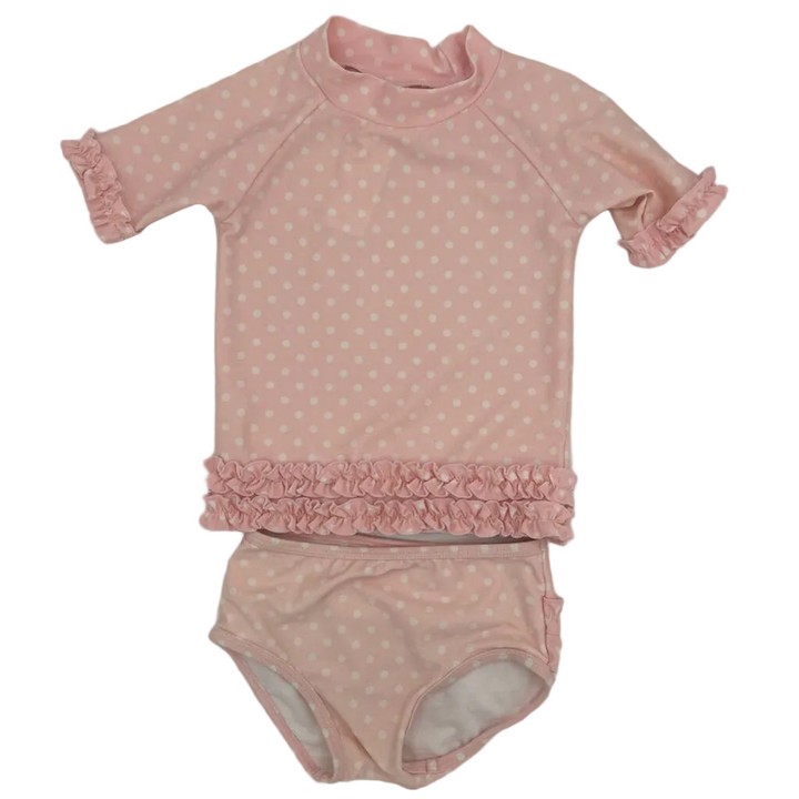 QtrSleeve Baithing Suit Set/Polkadot