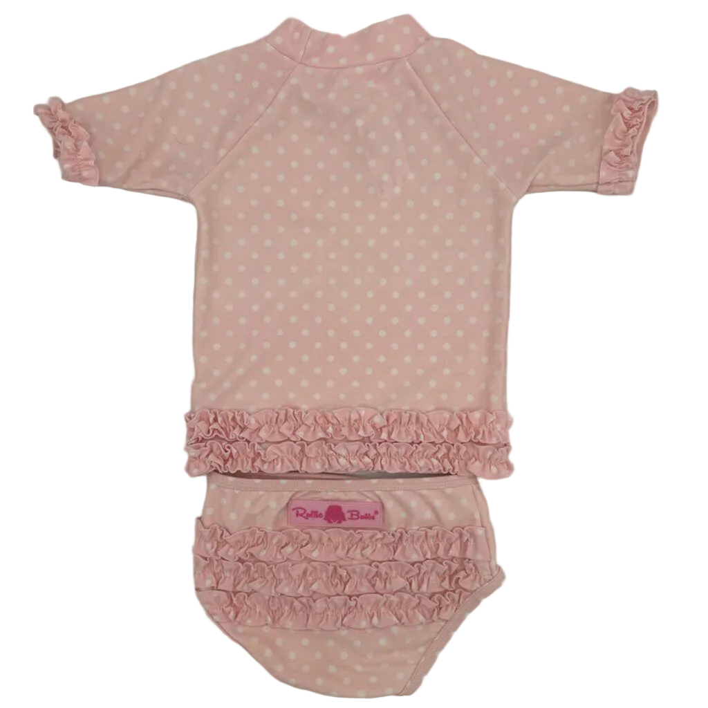QtrSleeve Baithing Suit Set/Polkadot