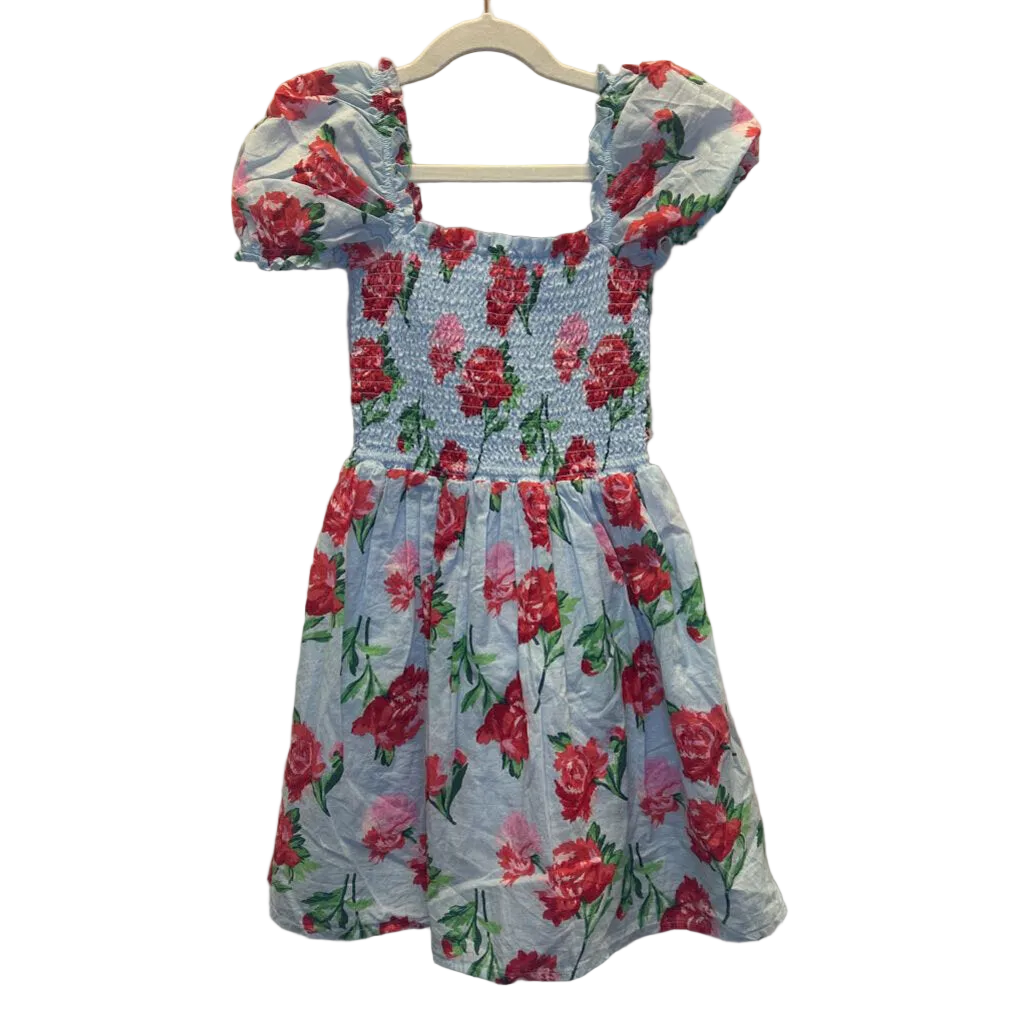SS Puff/Ruched Top Dress/Floral