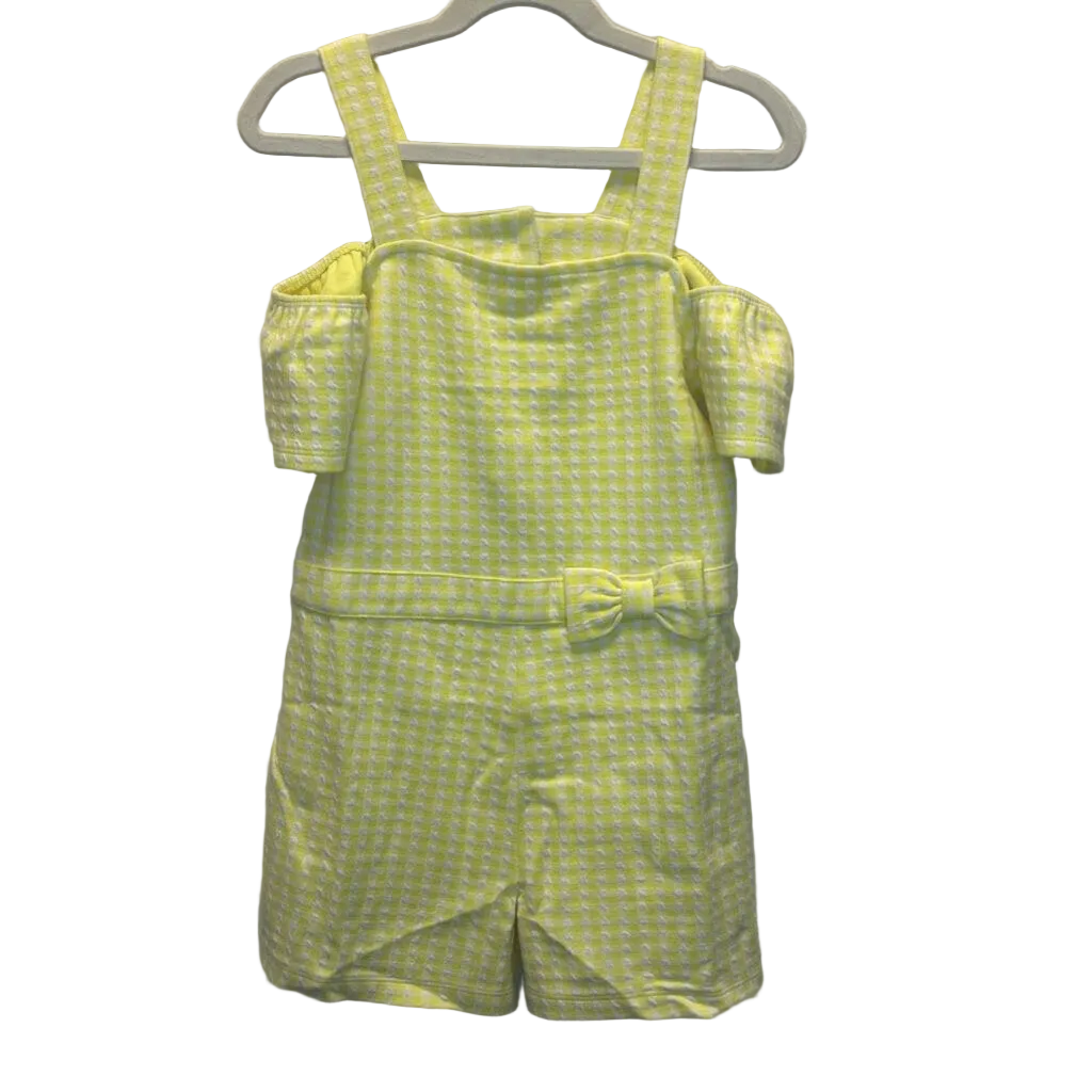 Tank Top Peek Shoulder Romper/Gingham