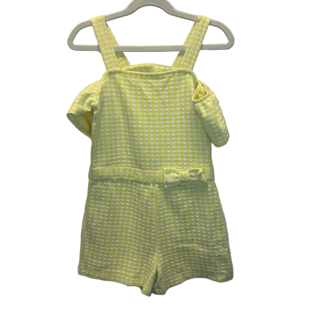 Tank Top Peek Shoulder Romper/Gingham