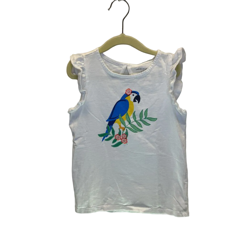 Sleeveless Shirt/Ruffle Cap/Parrot
