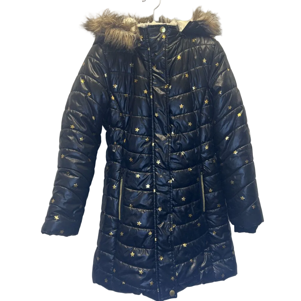 Hooded Faux Fur Hooded Jacket/Zipper