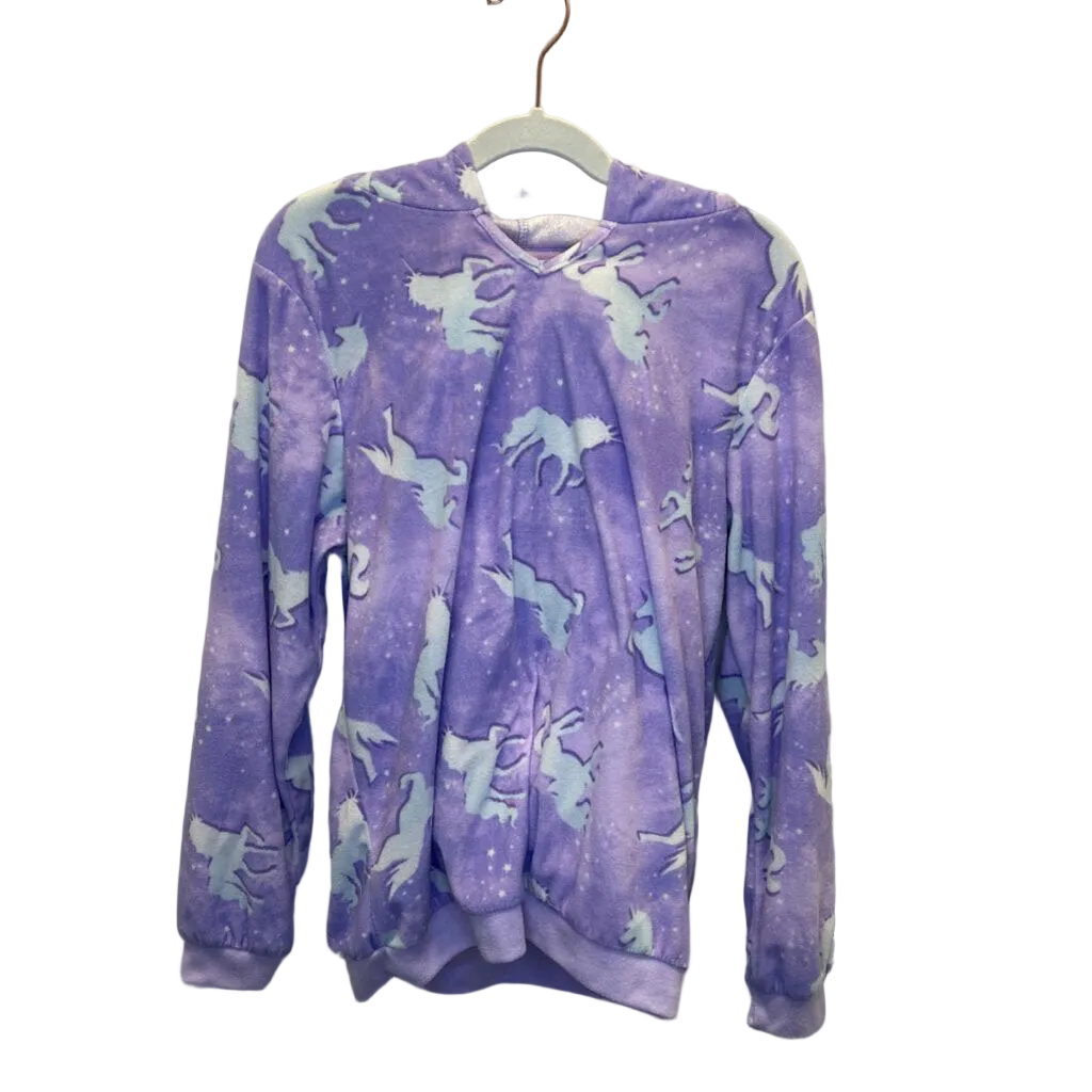 LS Fleece Hooded Pajama Set/Unicorn