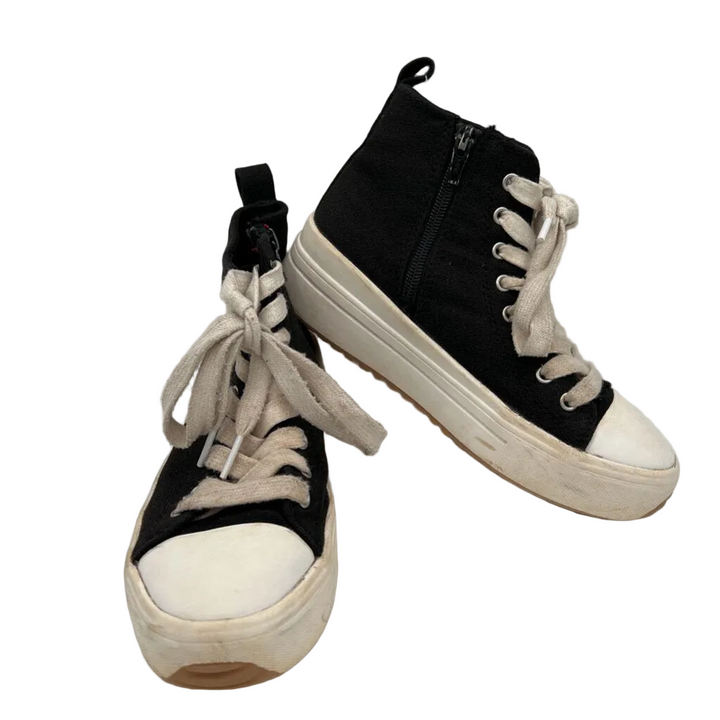 High Top Sneakers/Lace & Zipper