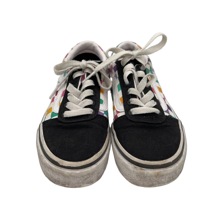 Lace Up Sneakers/Rainbow Checkered