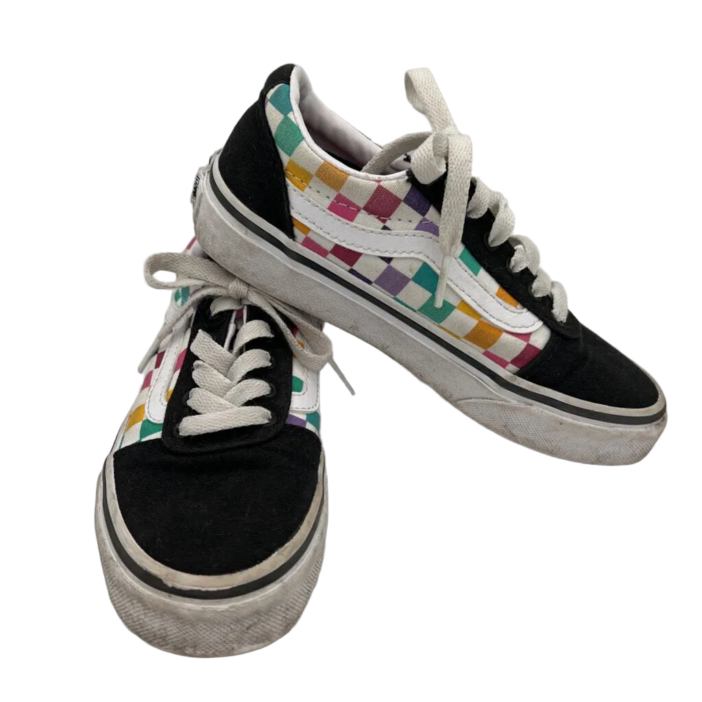 Lace Up Sneakers/Rainbow Checkered