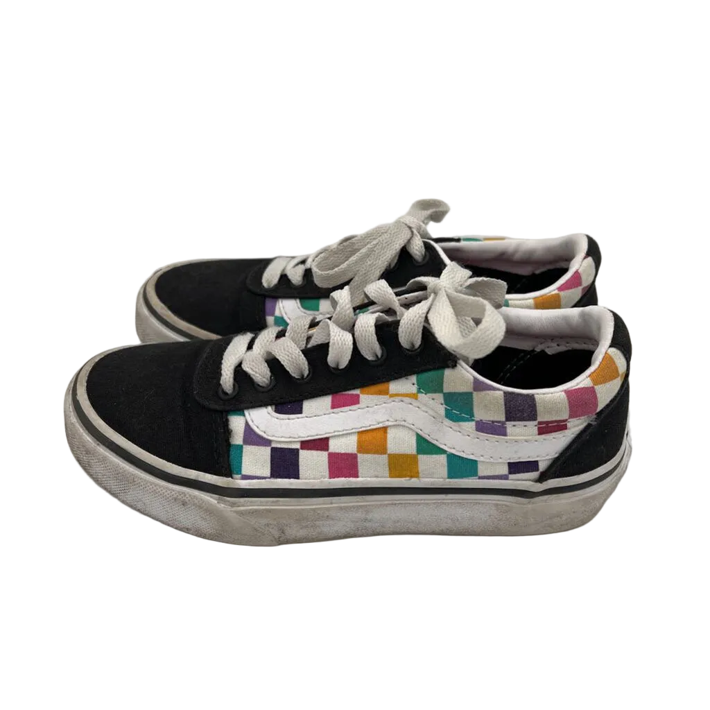 Lace Up Sneakers/Rainbow Checkered