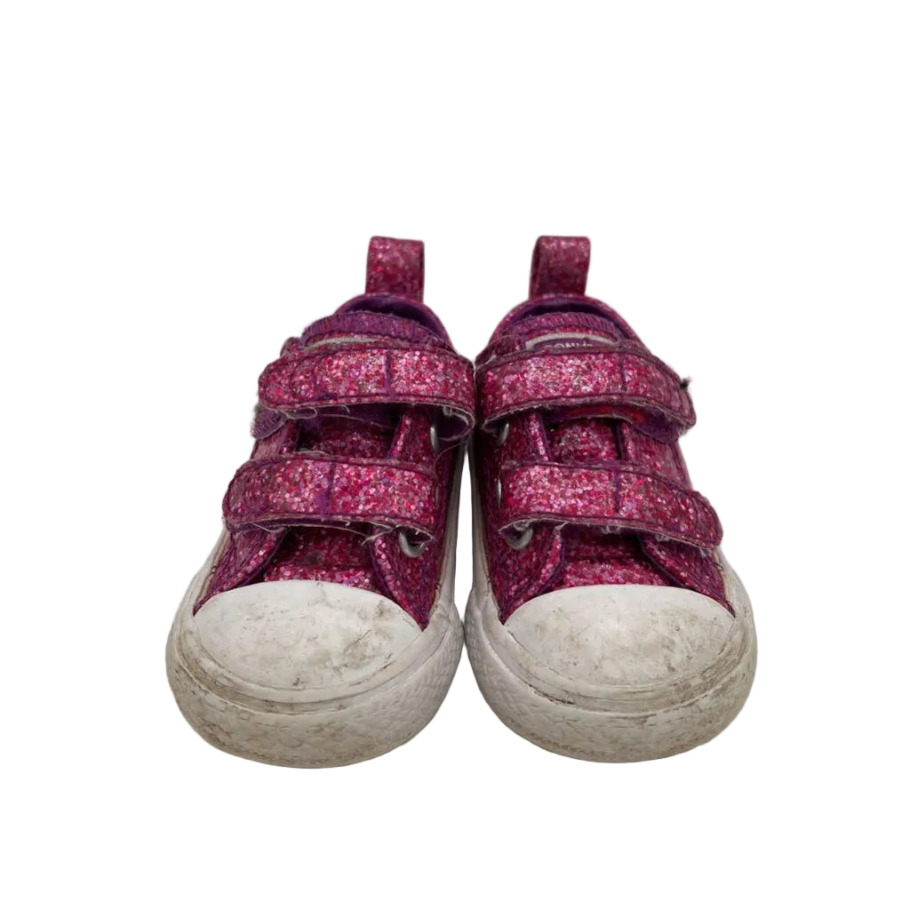 Tennis Shoes/Velcro Straps Metallic
