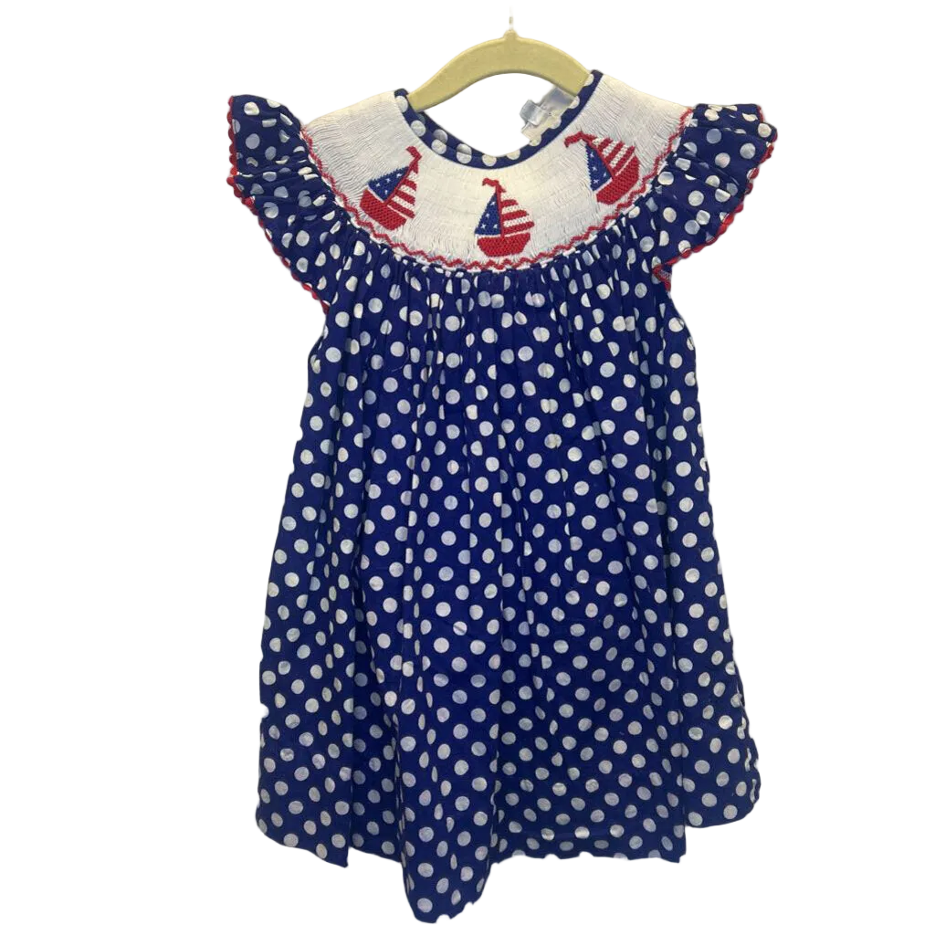 Smocked Dress & Pants Set/ Sail Boats
