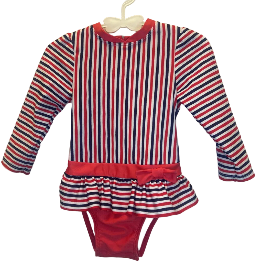 LS One Piece Bathing Suit / Stripes