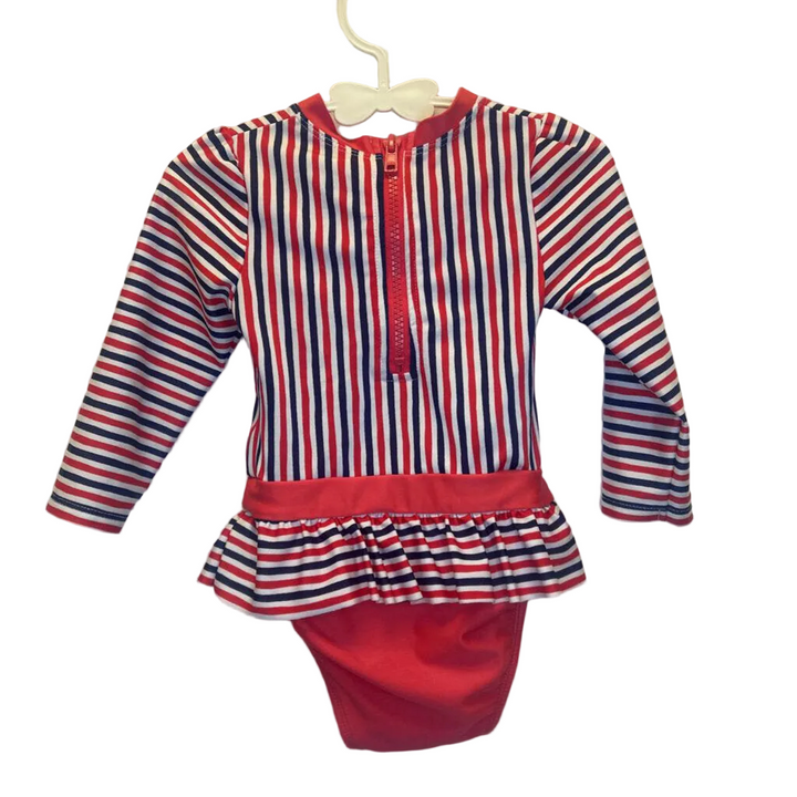 LS One Piece Bathing Suit / Stripes