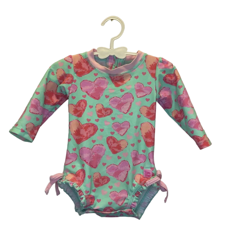 LS One Piece Bathing Suit/ Hearts
