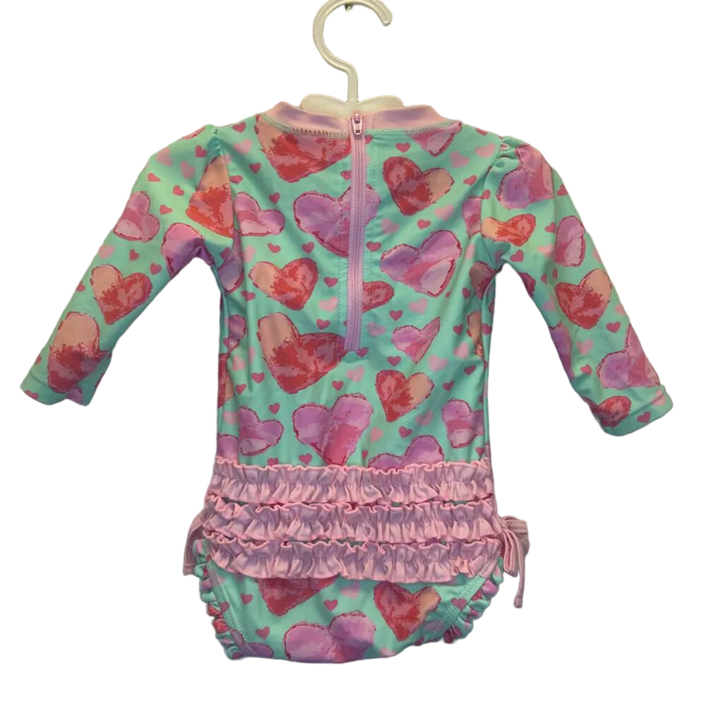 LS One Piece Bathing Suit/ Hearts