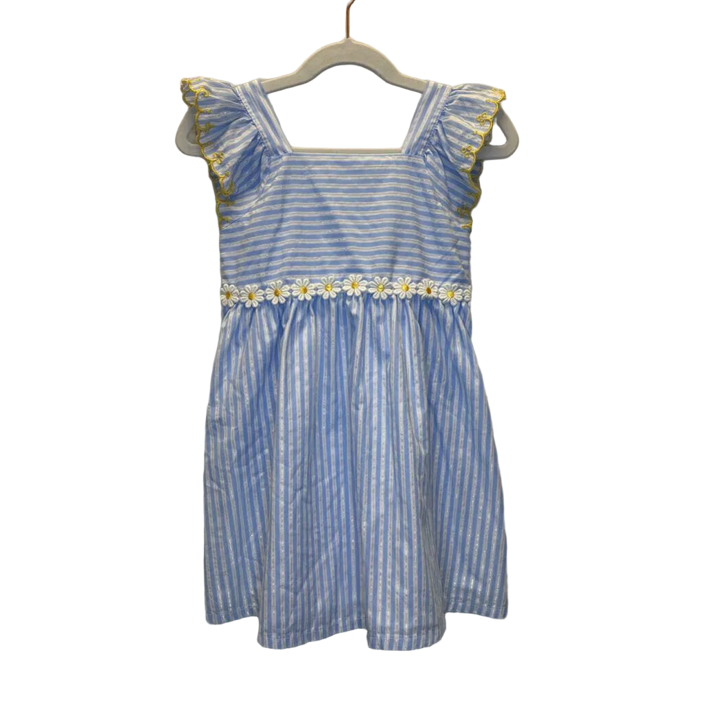 Sleeveless Ruffle Cap Dress/ Stripes / Flowers