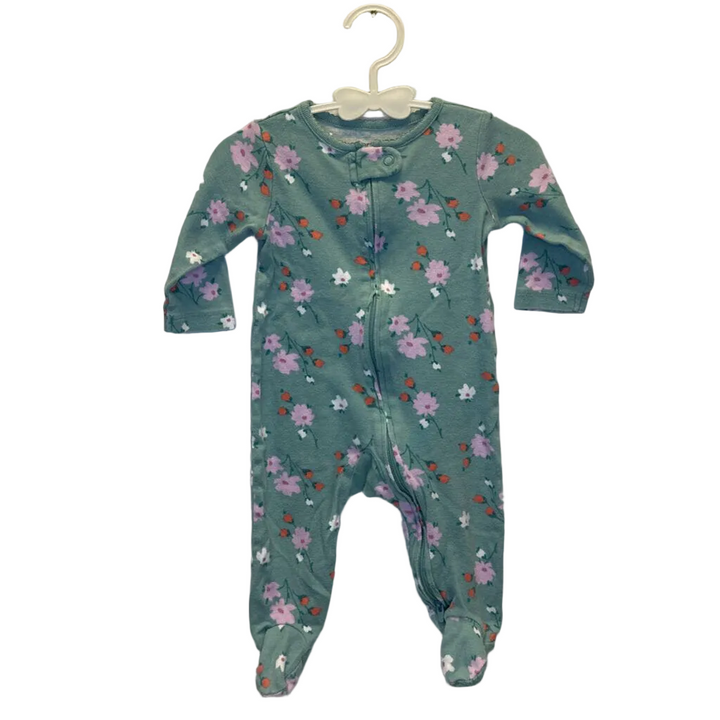 LS Footed Onesie / Flowers