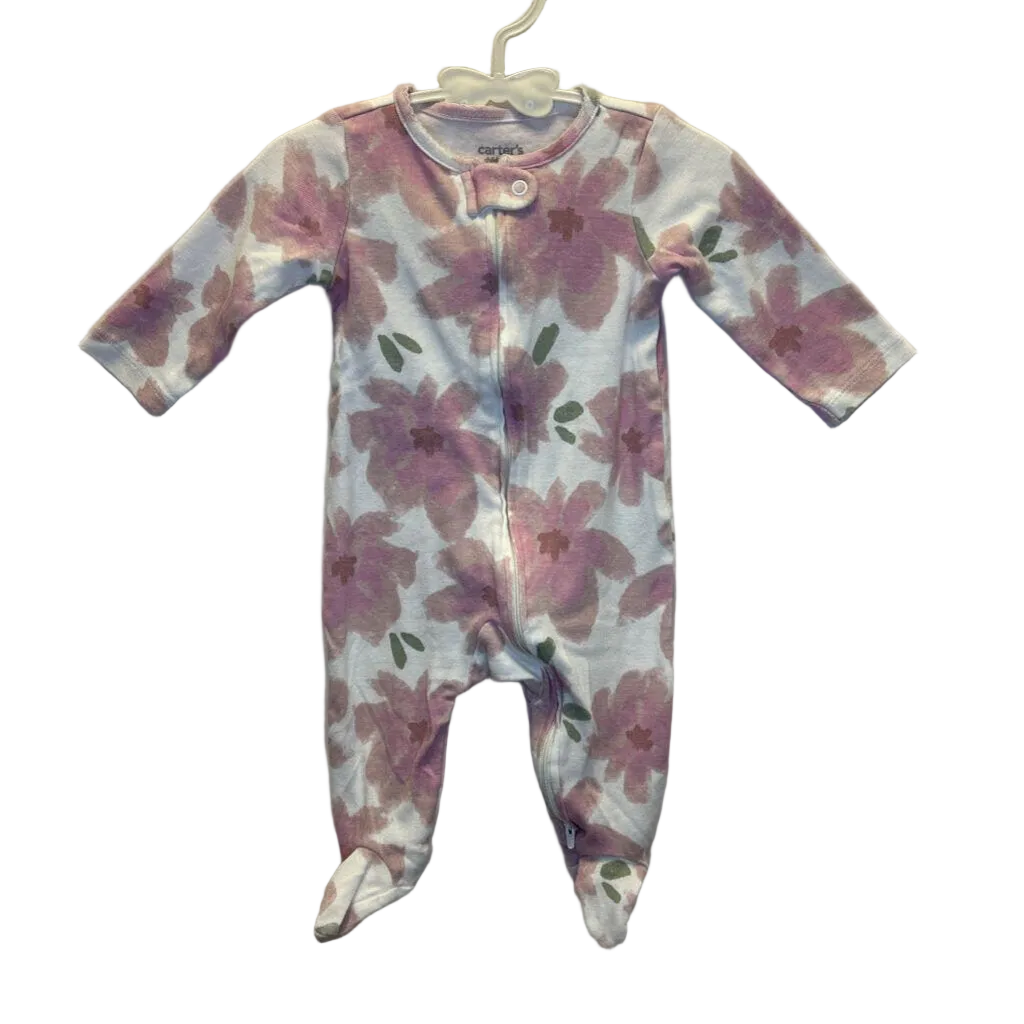 LS Footed Onesie / Flowers