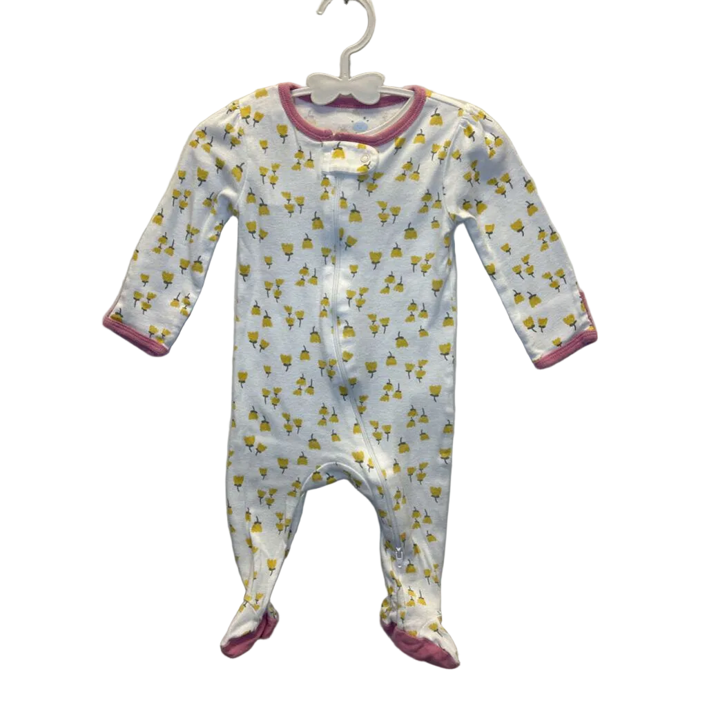LS Footed Onesie / Flowers
