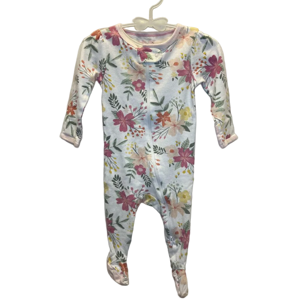 LS Footed Onesie / Flowers