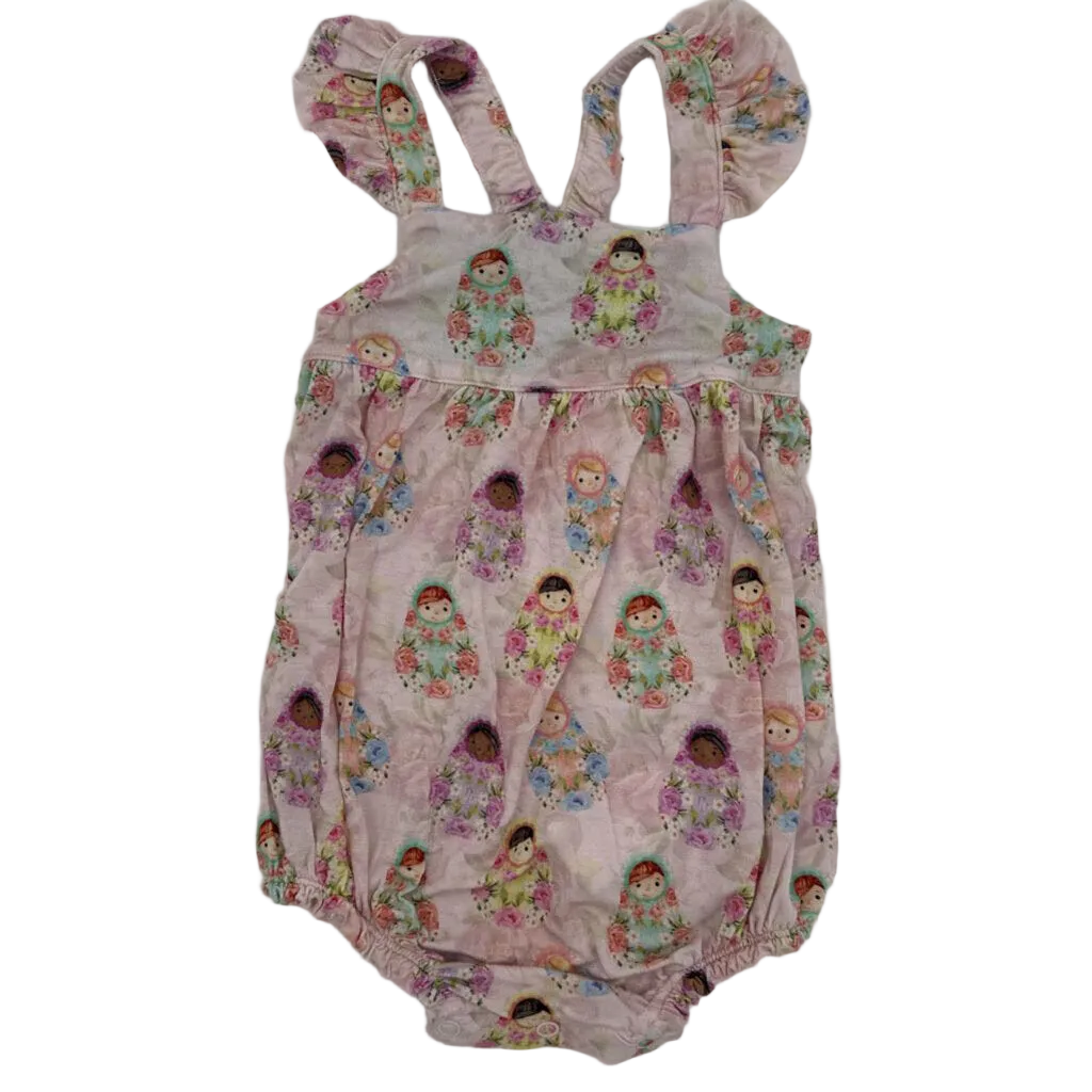 Cross Back Strap Onesie / Baby Faces